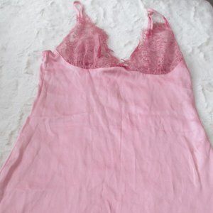 Christine Luxury Lingerie Chemise, pink silk slip xs/s